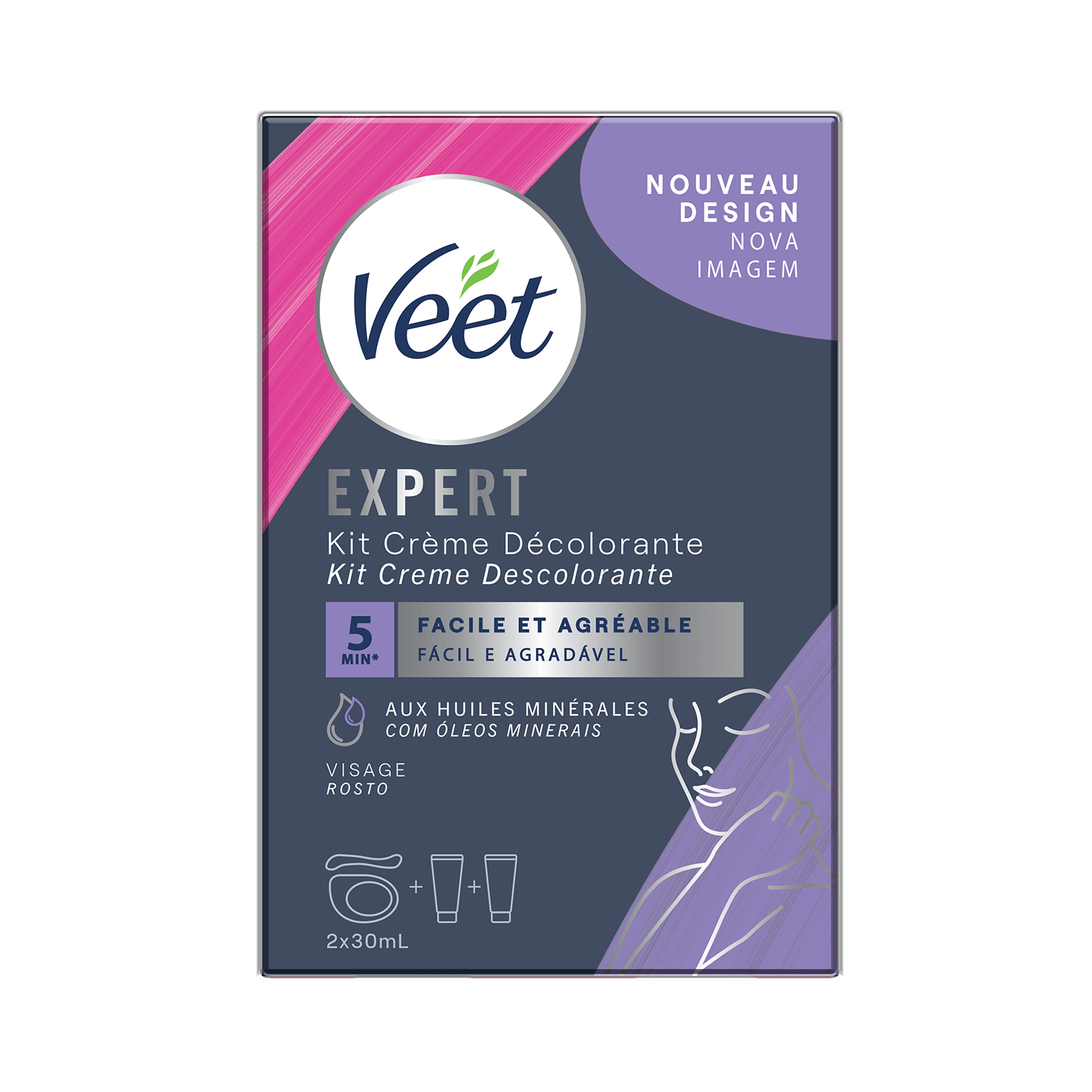 Kit crème décolorante Visage – Veet Expert 2x30ml | Veet